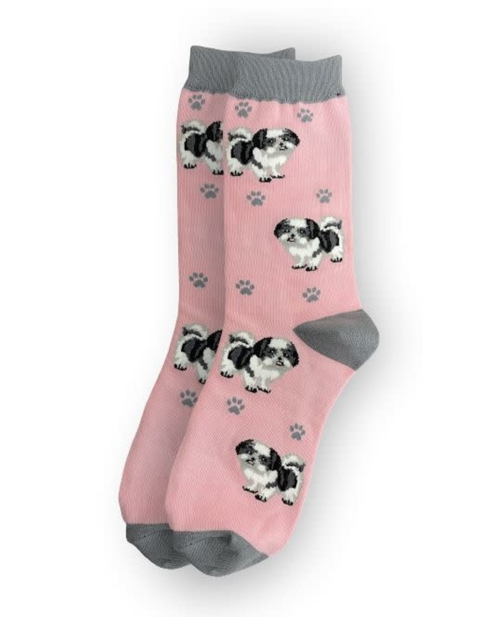 E&S Pets Full Body Black & White Shih Tzu Socks