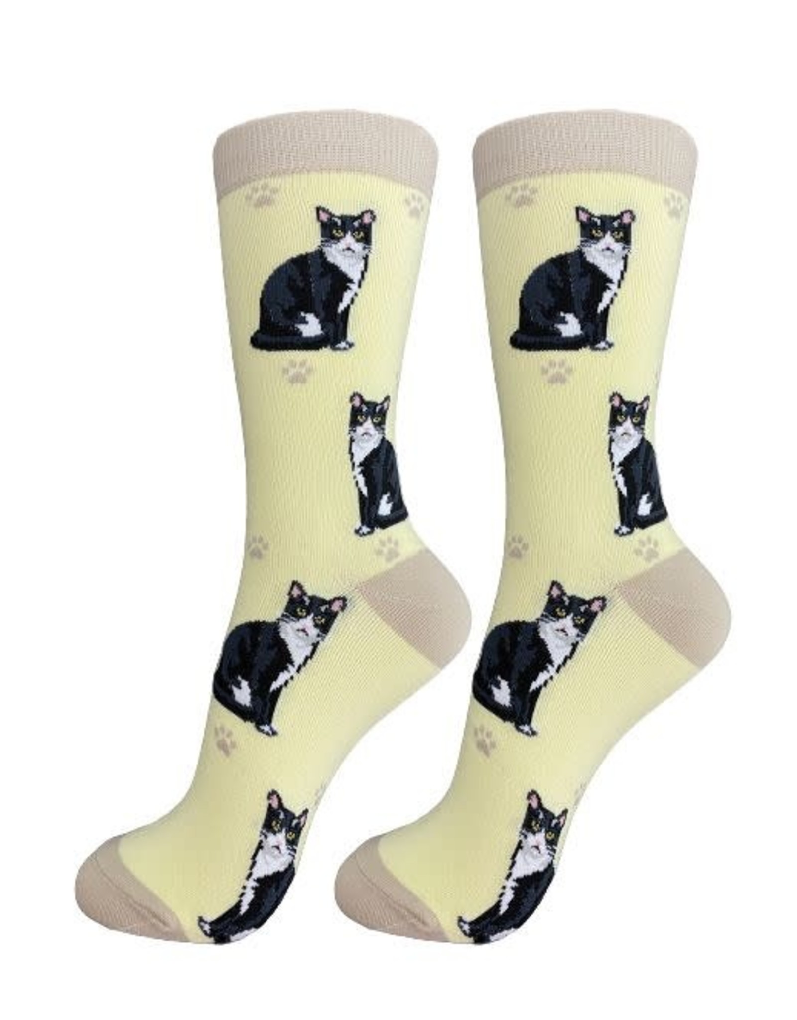 E&S Pets Full Body Black & White Cat Socks