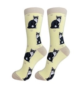 E&S Pets Full Body Black & White Cat Socks