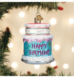 Old World Christmas Happy Birthday Cake Ornament