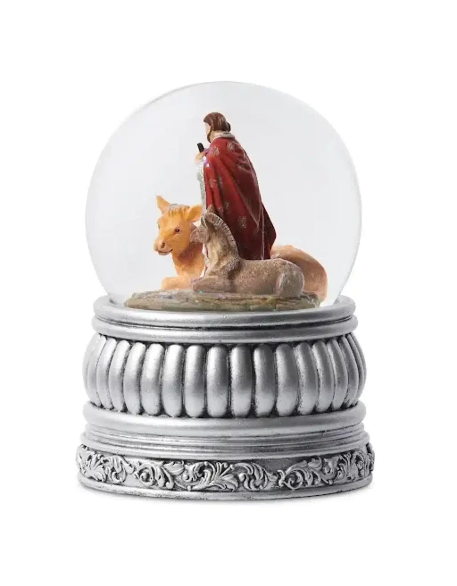 Roman Silver Holy Family Snow Globe - Musical