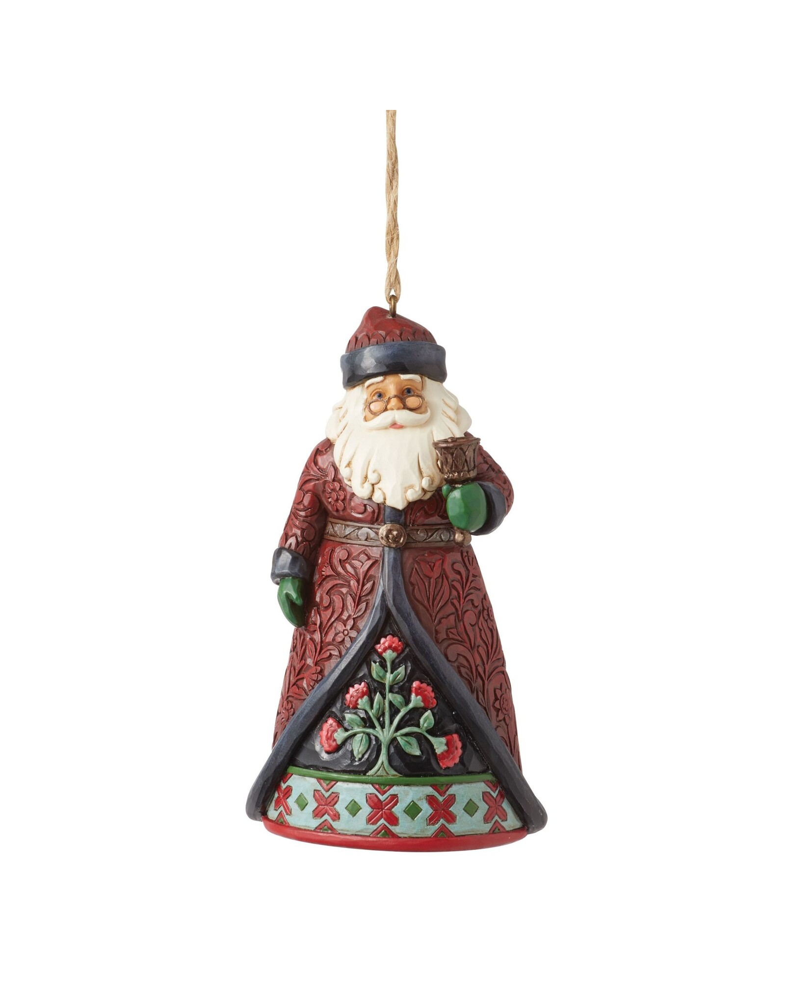 Jim Shore Holiday Manor Santa with Bell Ornament