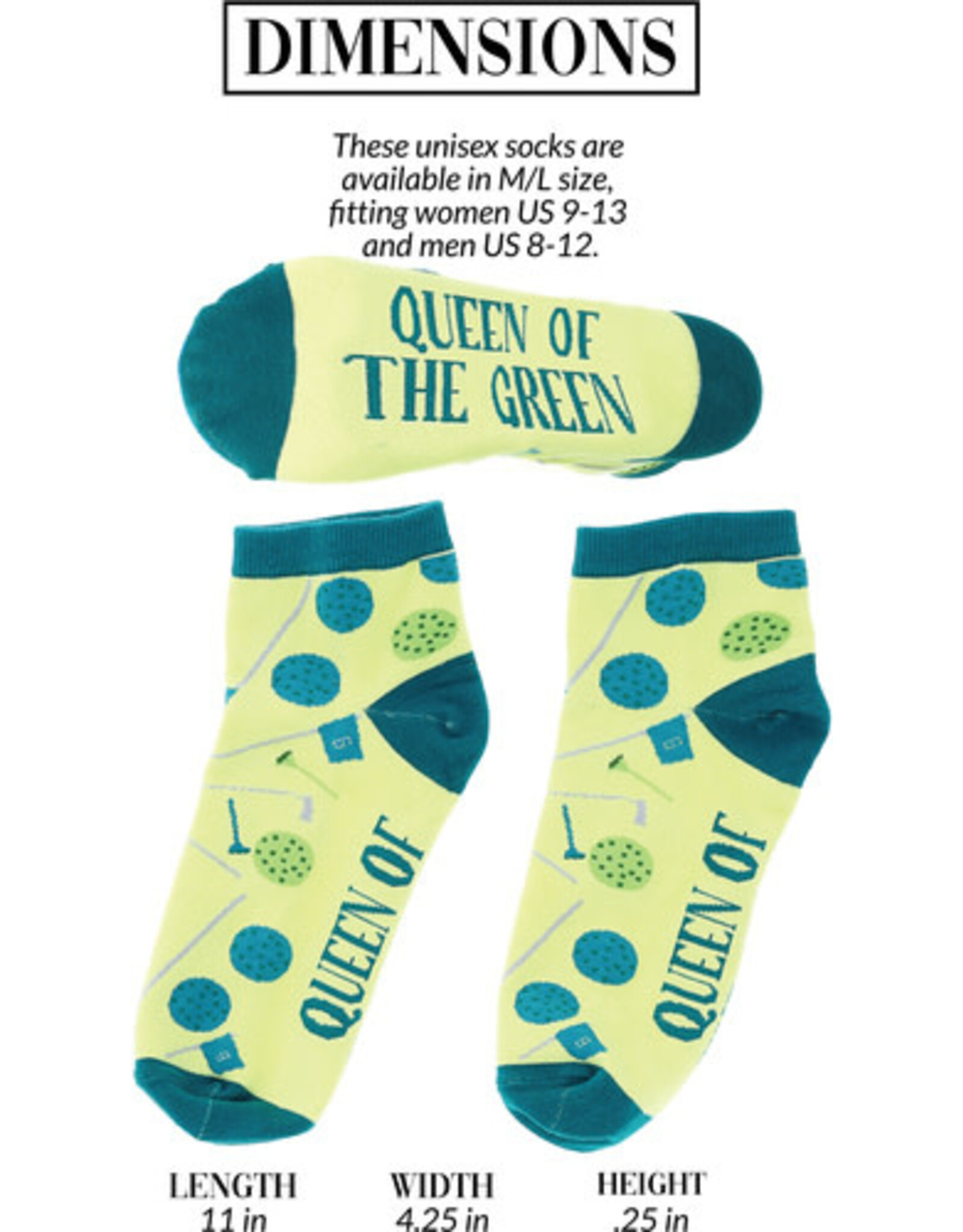 PGC Queen of the Green Ankle Socks