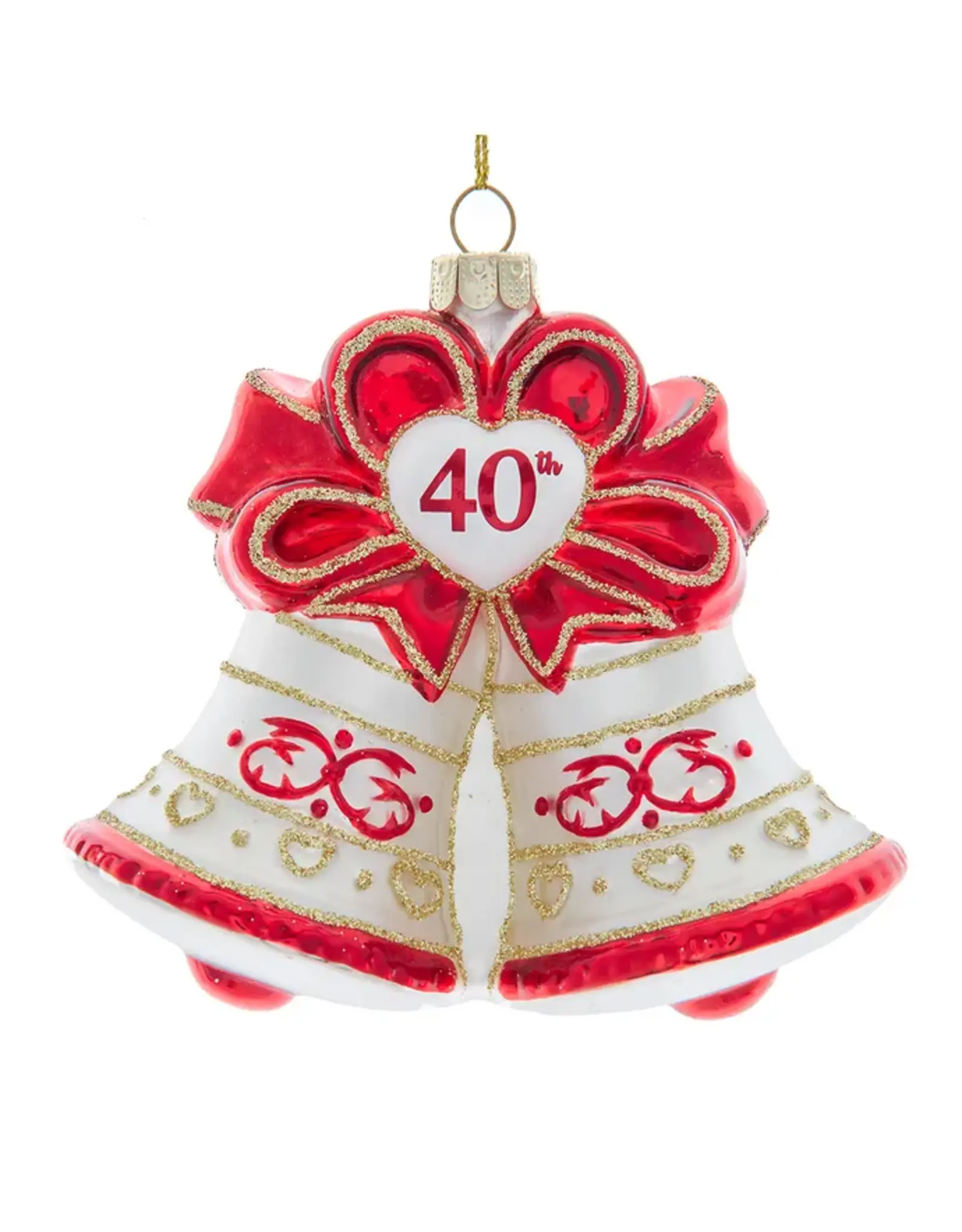 Kurt S. Adler 40th Anniversary Bells Glass Ornament