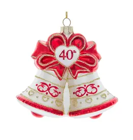 Kurt S. Adler 40th Anniversary Bells Glass Ornament