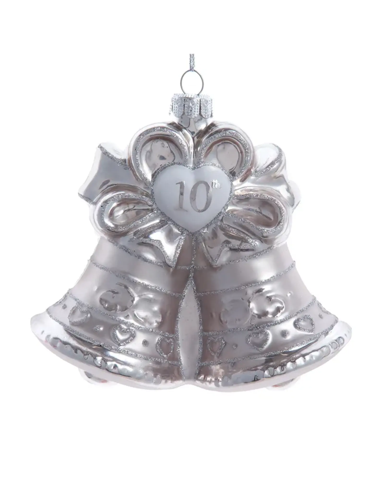 Kurt S. Adler 10th Anniversary Bells Glass Ornament