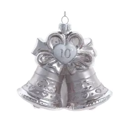 Kurt S. Adler 10th Anniversary Bells Glass Ornament