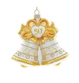 Kurt S. Adler 50th Anniversary Bells Glass Ornament