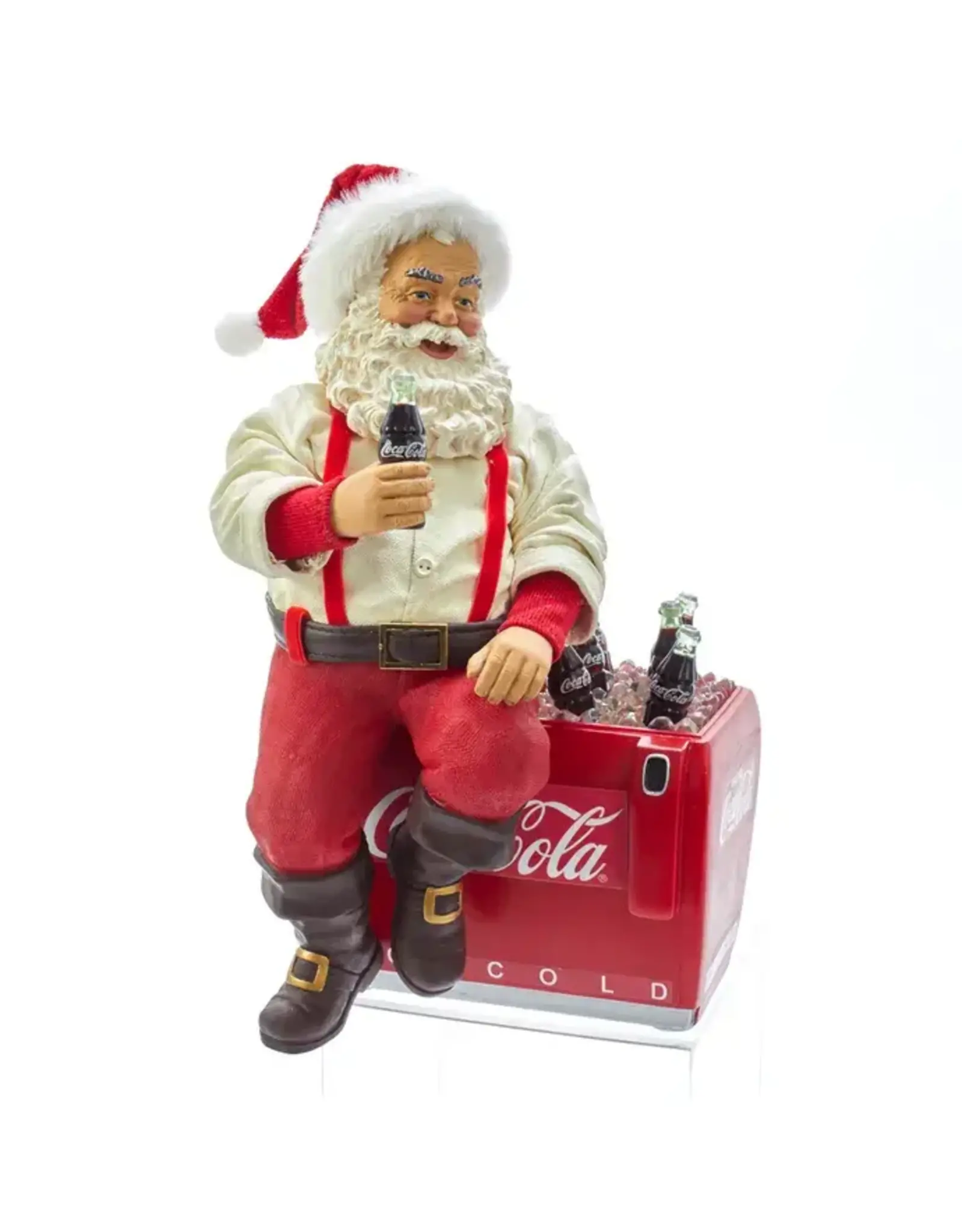 Kurt S. Adler Santa on Coke Cooler