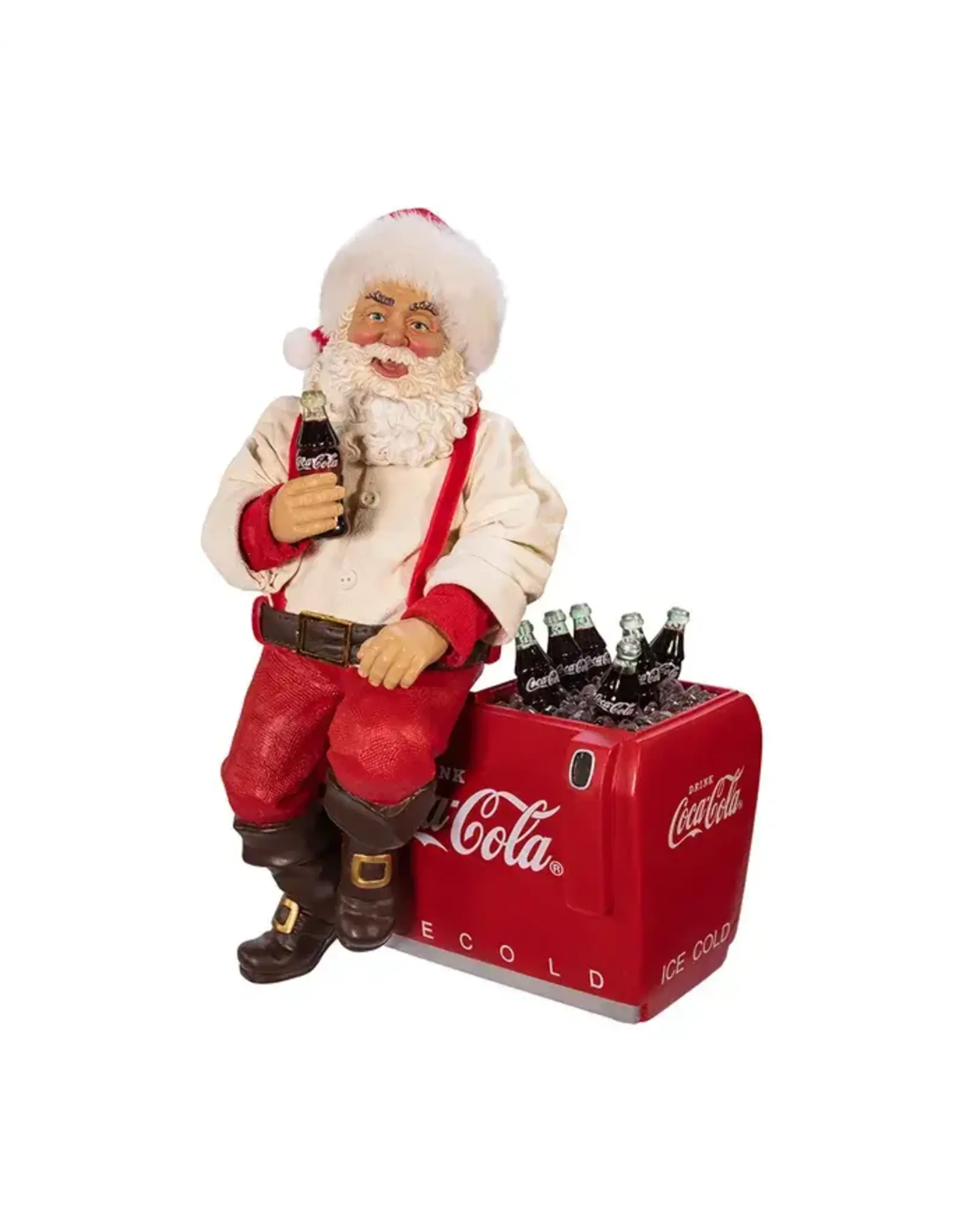 Kurt S. Adler Santa on Coke Cooler