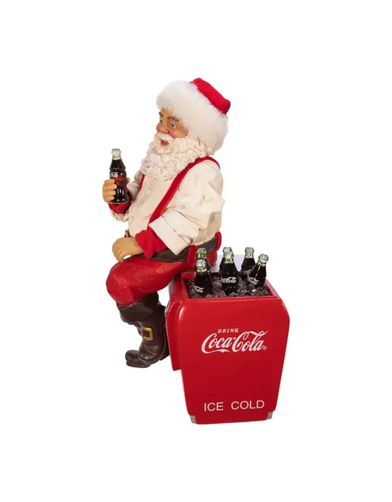 Kurt S. Adler Santa on Coke Cooler