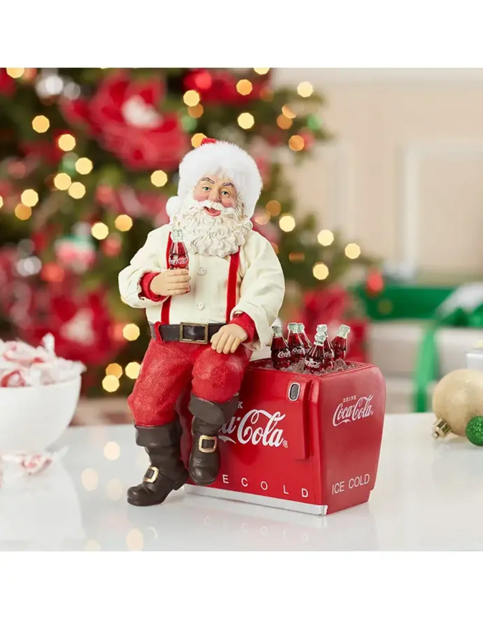 Kurt S. Adler Santa on Coke Cooler