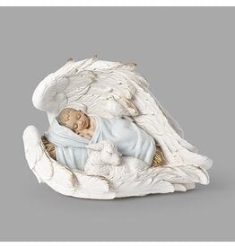 Roman Baby Jesus & Lamb in Angel Wings