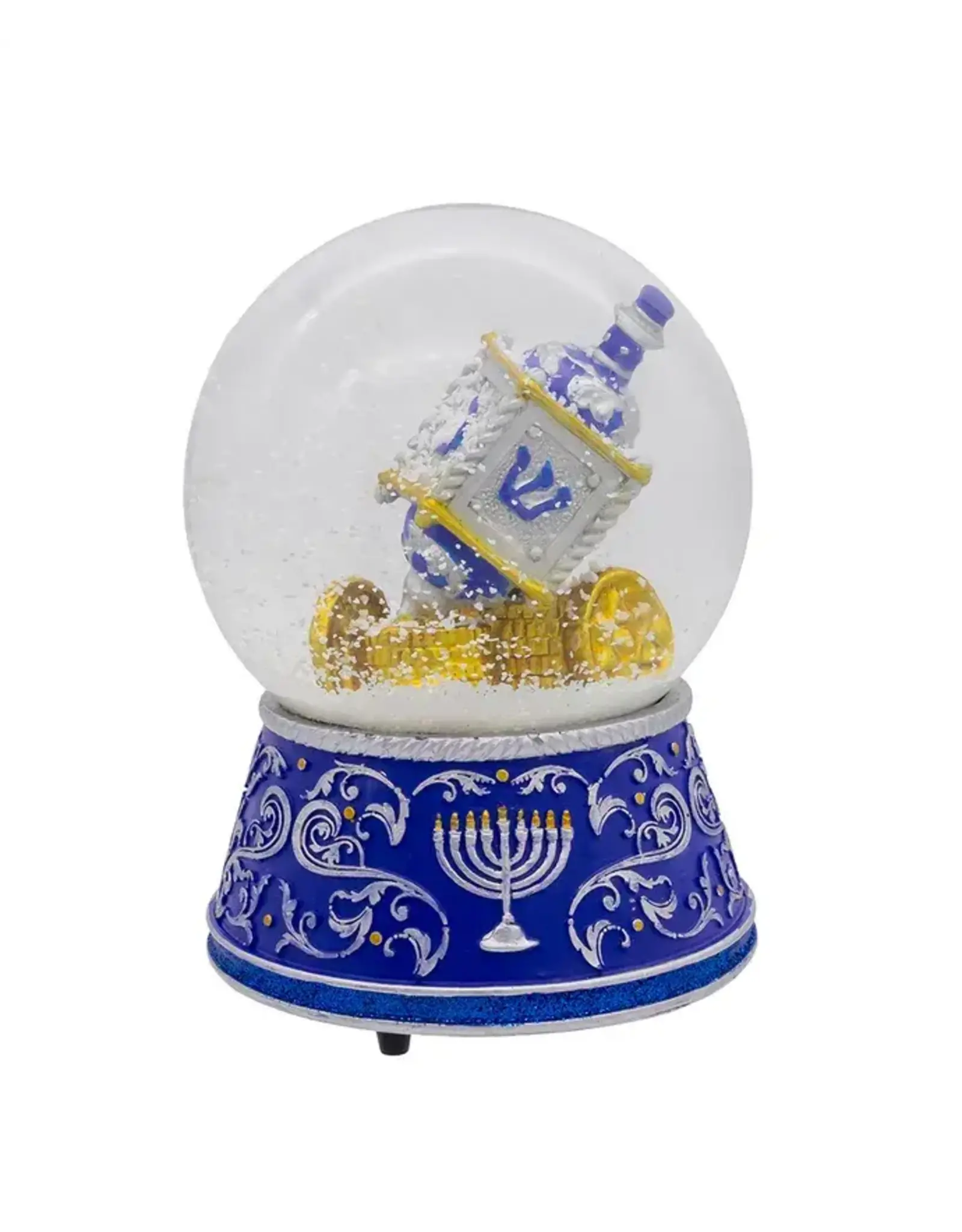 Kurt S. Adler Hanukkah Dreidel Musical Snow Globe