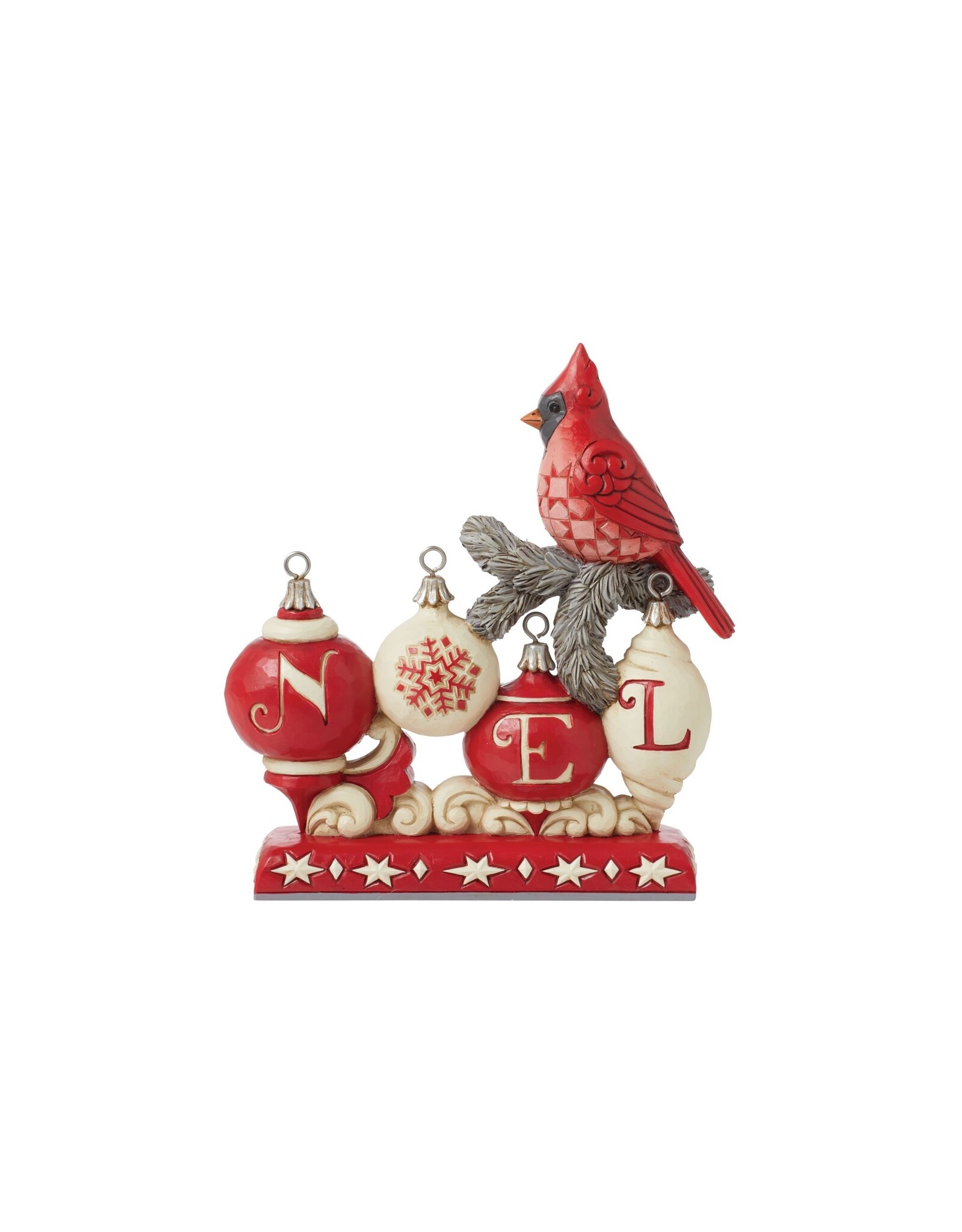 Jim Shore  Joyeux Noel Nordic Text w/ Cardinal