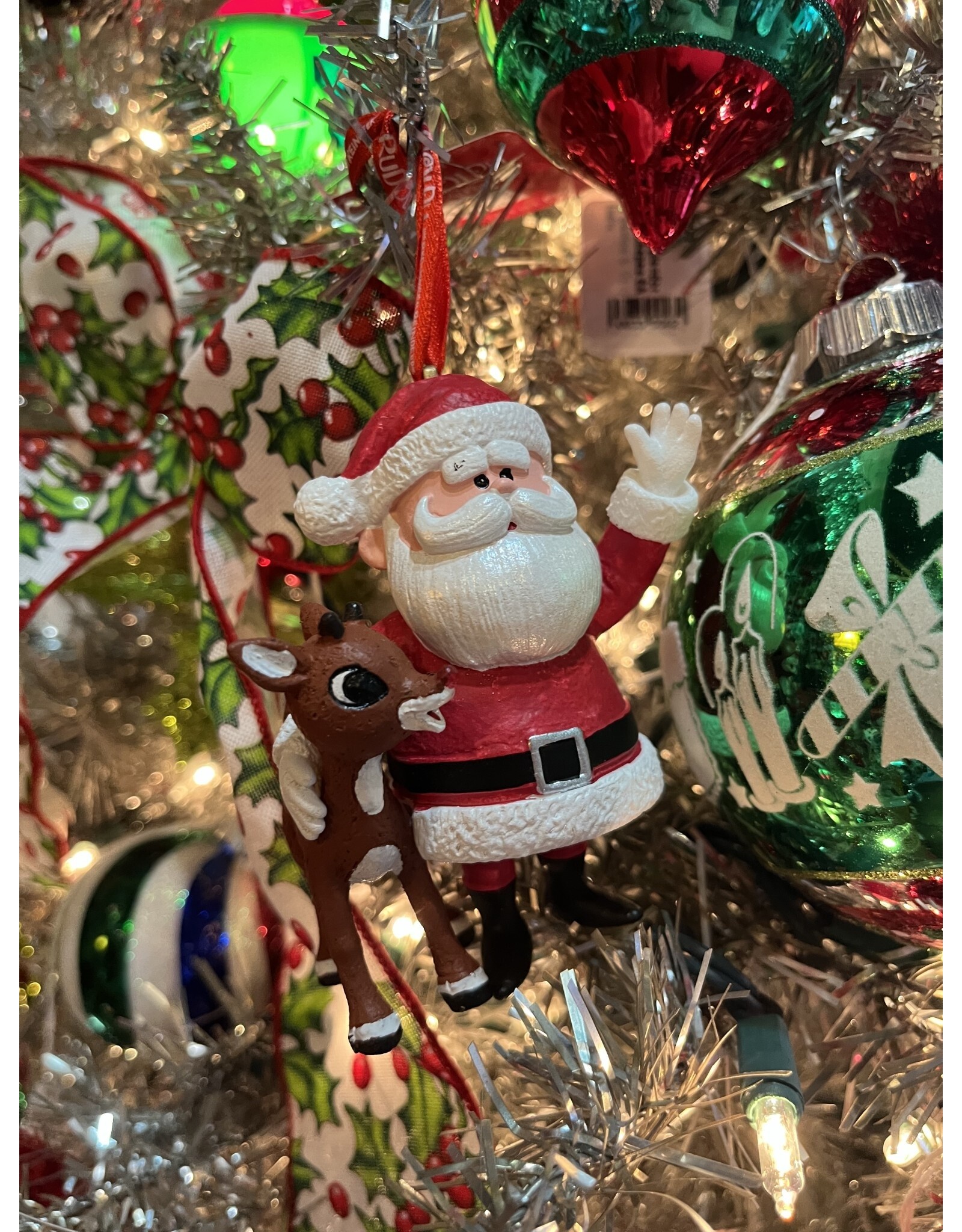 Enesco Rudolph & Santa Ornament