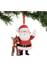 Enesco Rudolph & Santa Ornament