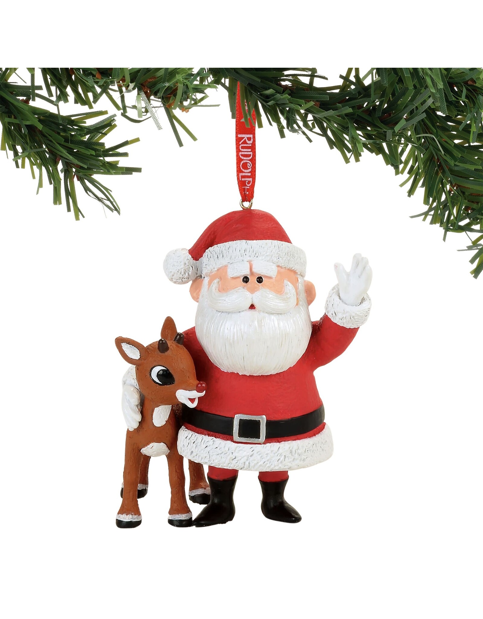 Enesco Rudolph & Santa Ornament