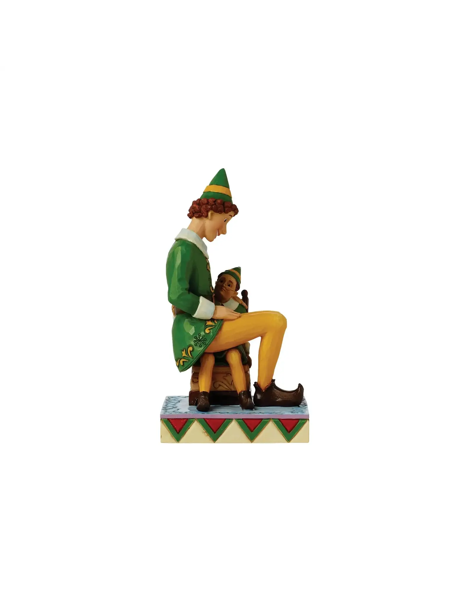 Jim Shore I'll Always Be Here For You Buddy Elf Sitting on Papa Elf