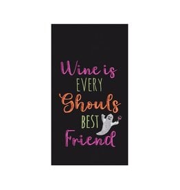 C&F/Gallerie II Ghouls Best Friend Embroidered Canvas Kitchen Towel