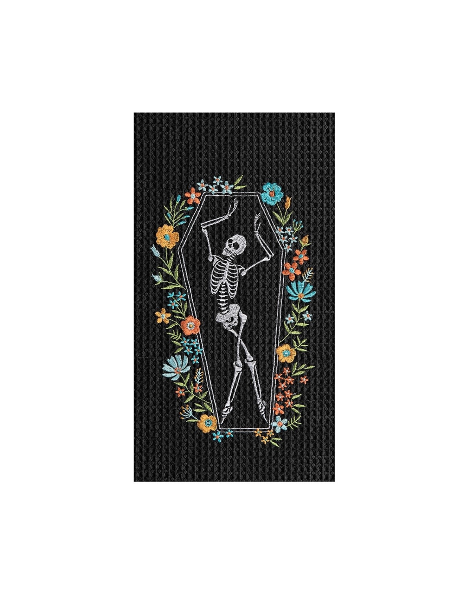 C&F/Gallerie II Skeleton Coffin Dance Waffle Kitchen Towel