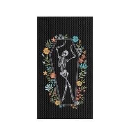 C&F/Gallerie II Skeleton Coffin Dance Waffle Kitchen Towel