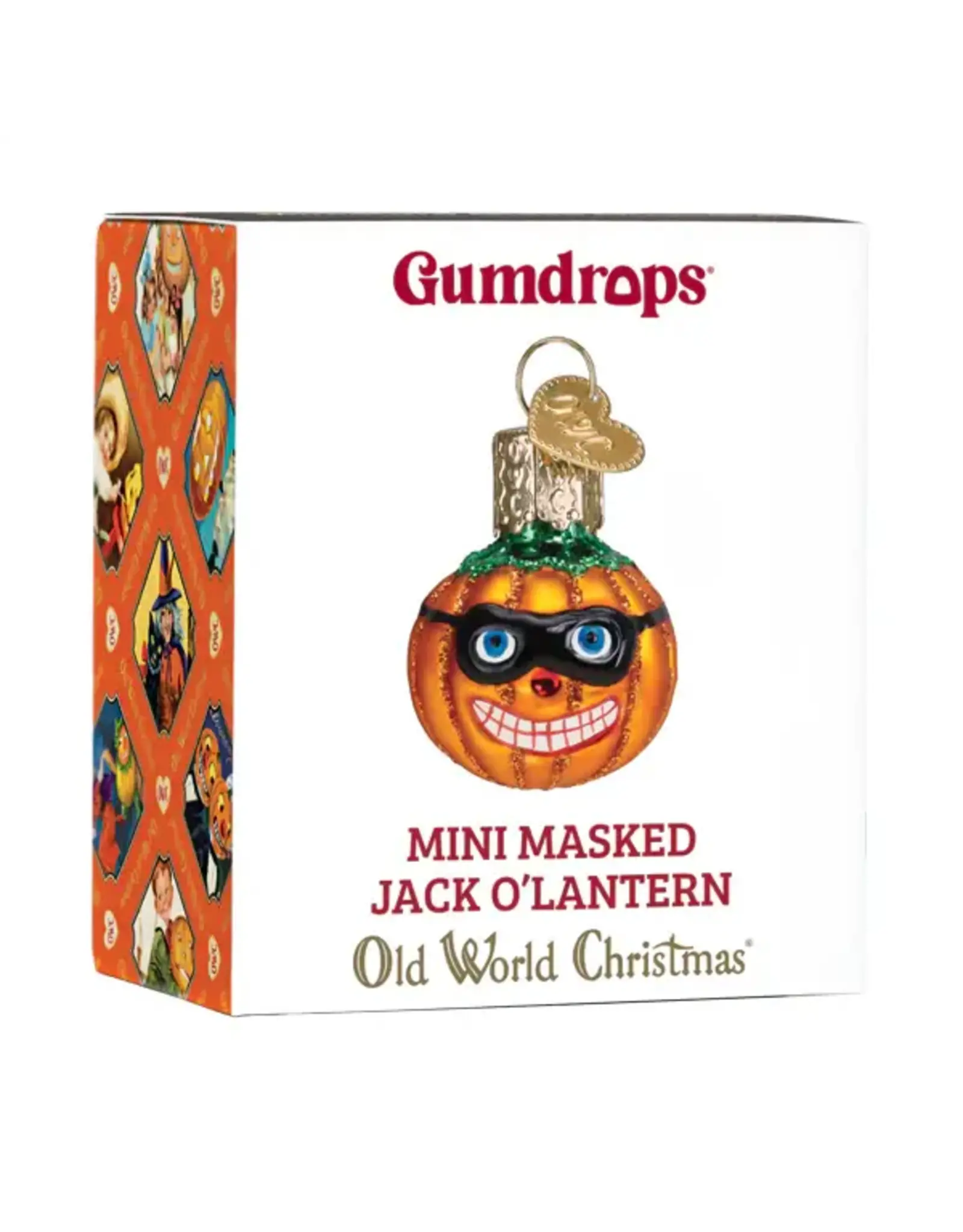 Old World Christmas Mini Masked Jack O'Lantern Gumdrop Ornament