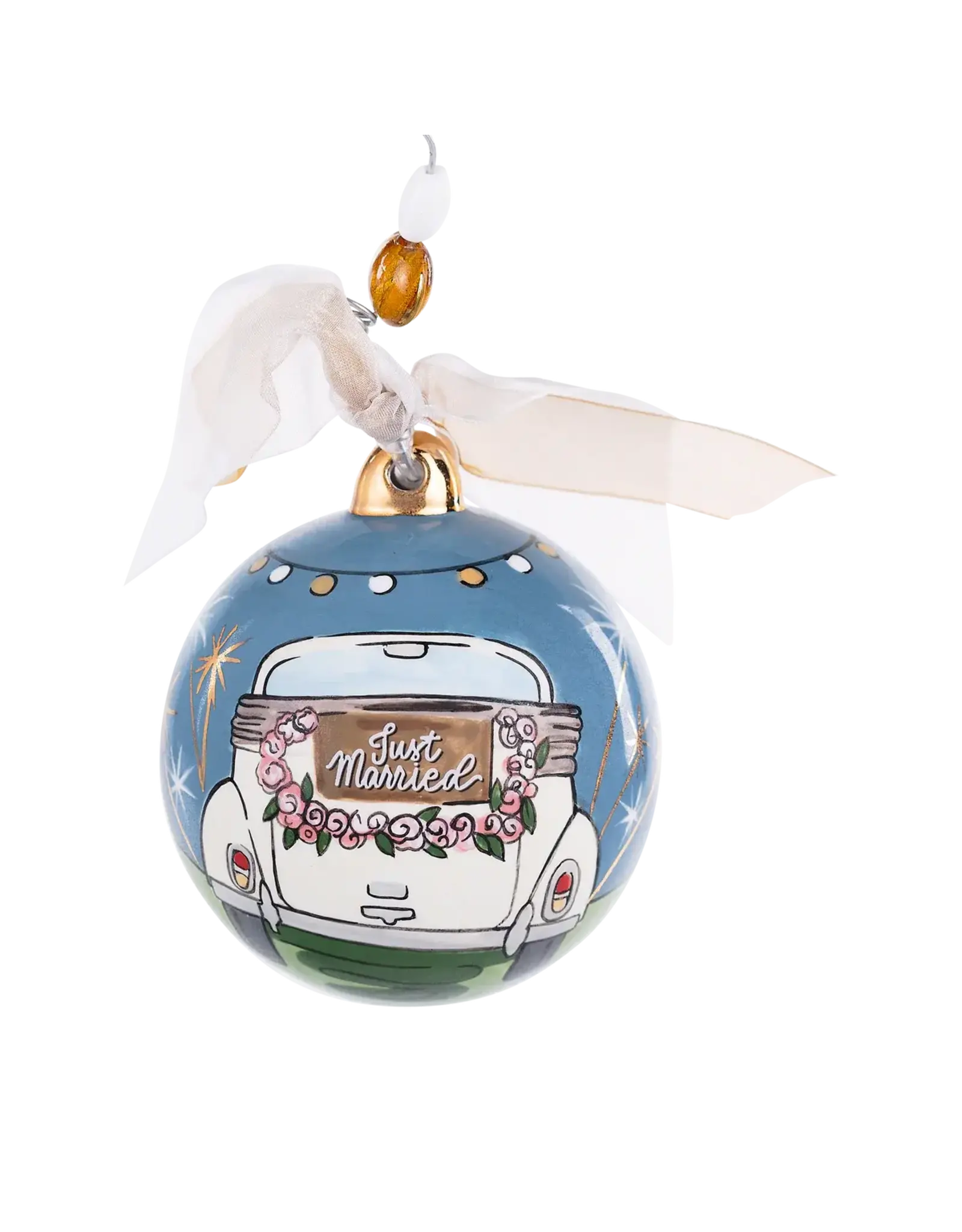 Glory Haus Just Married Sparklers Ball Ornament