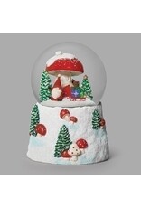 Roman Gnome under Mushroom Musical Snow Globe