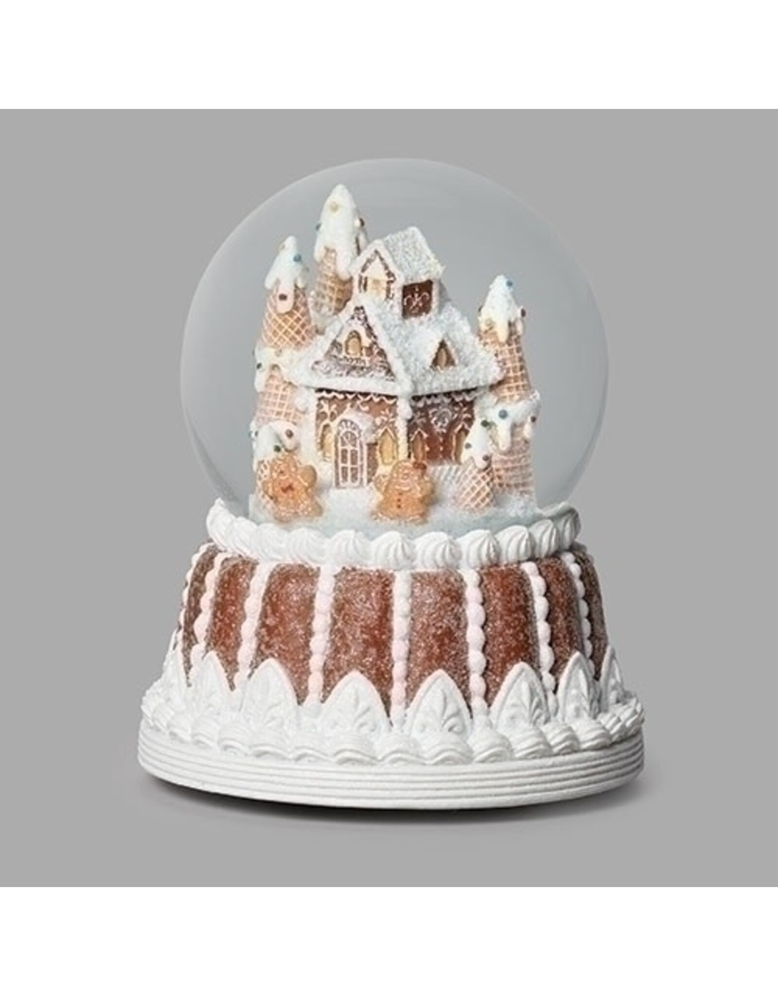 Roman Gingerbread House Musical Snow Globe