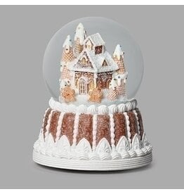 Roman Gingerbread House Musical Snow Globe