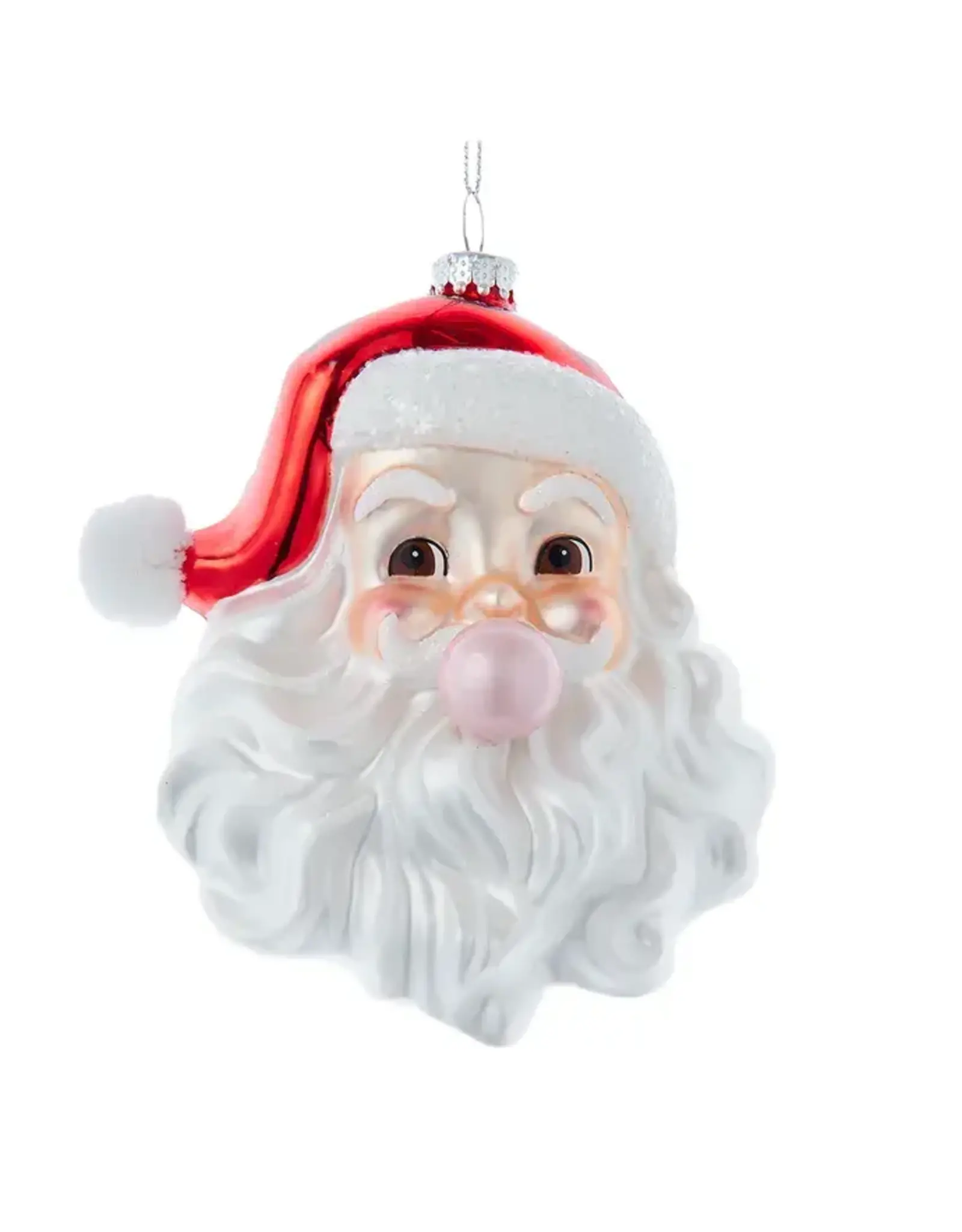 Kurt S. Adler Glass Santa Face with Bubble Gum Ornament