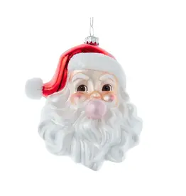 Kurt S. Adler Glass Santa Face with Bubble Gum Ornament