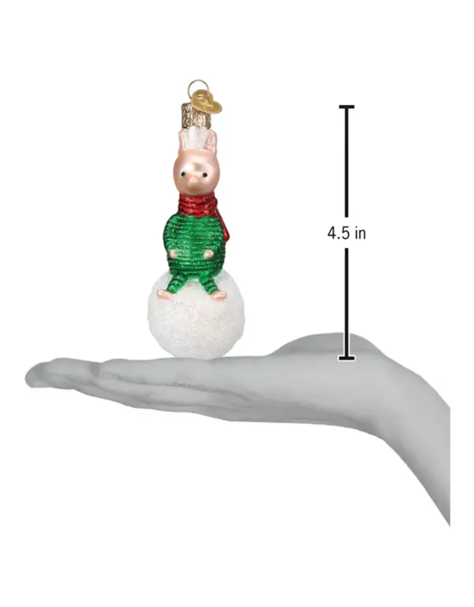 Old World Christmas Piglet on Snowball Ornament