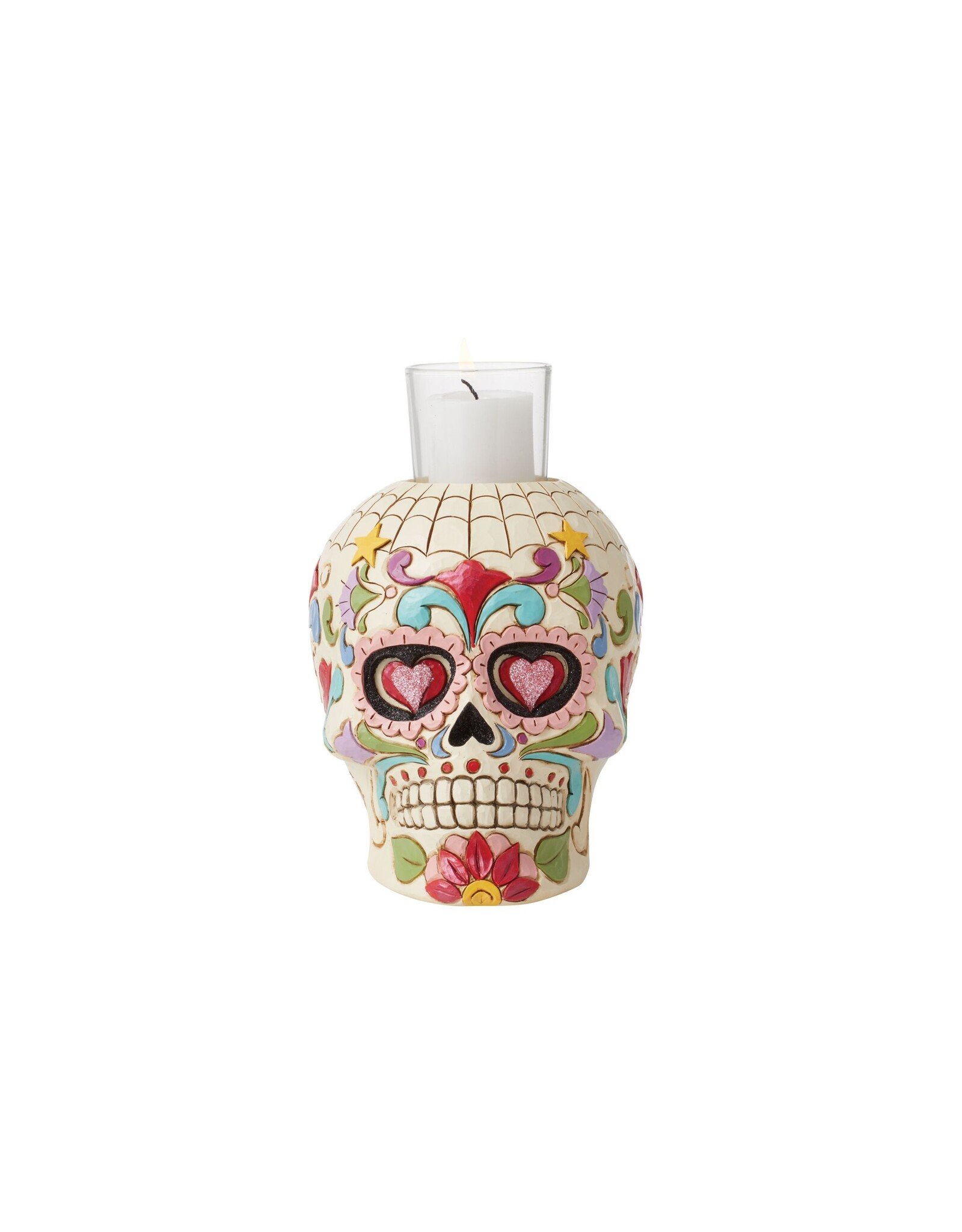 Jim Shore "Day Of The Dead Skull Candleholder" Figure