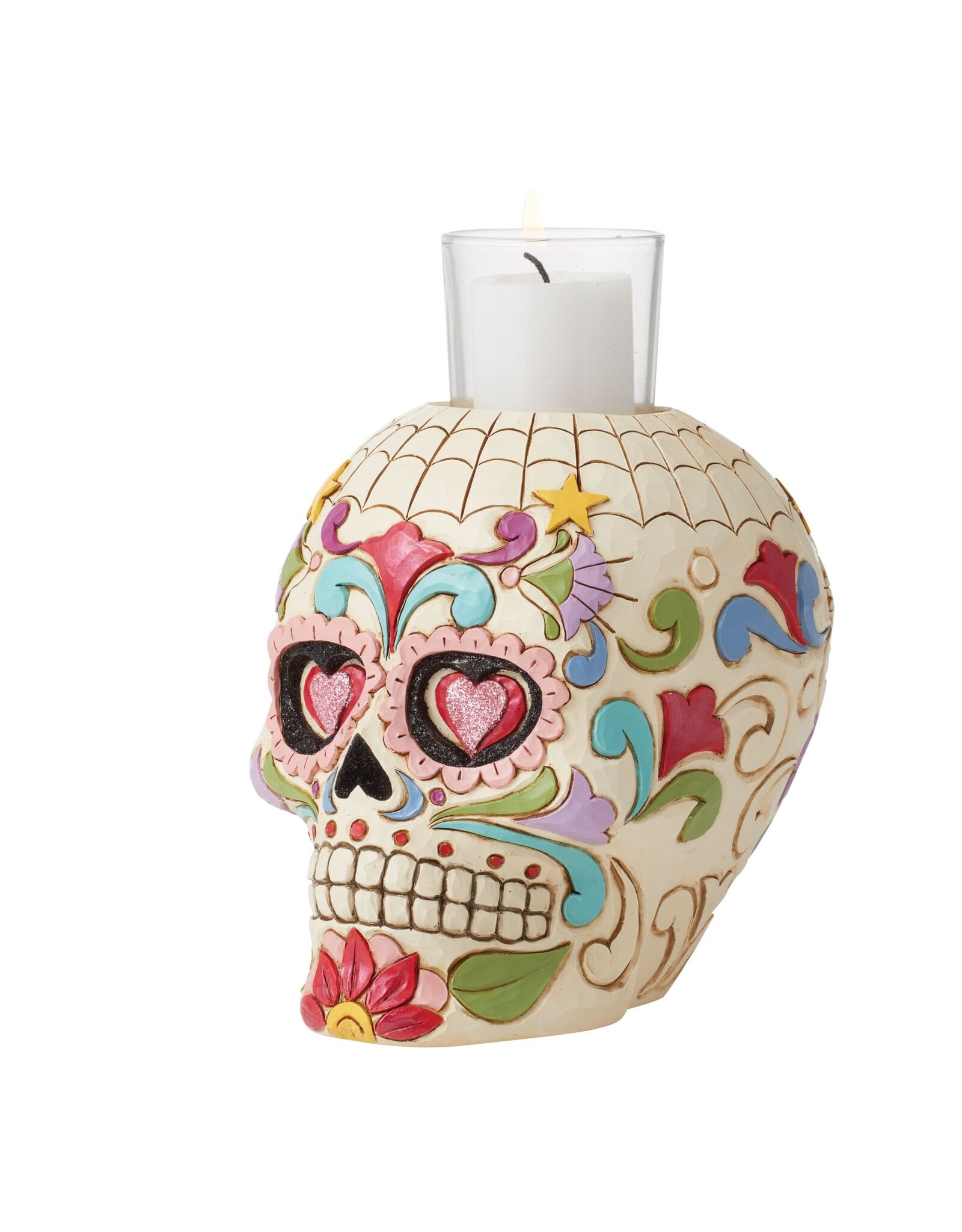 Jim Shore "Day Of The Dead Skull Candleholder" Figure