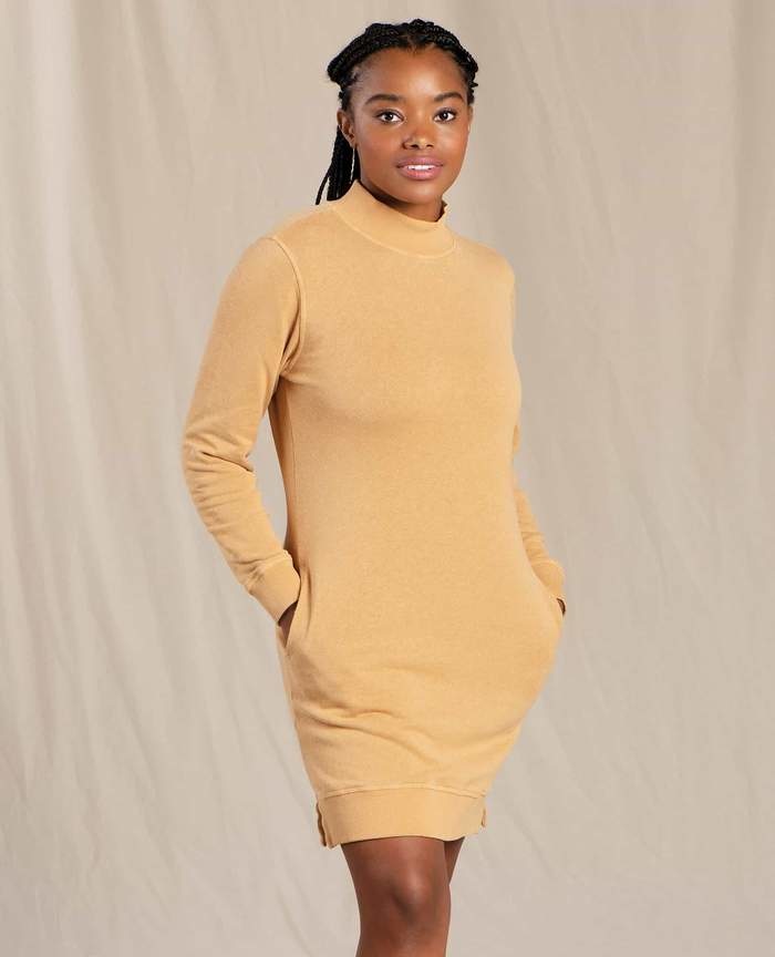 yellow polo neck dress