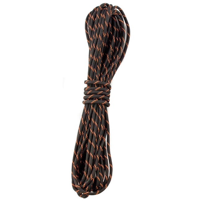 YakAttack 550 Paracord with Reflective Tracer, 35 ft, Blk/Orange