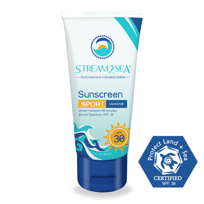 Stream2Sea Eco Tinted Sunscreen For Body Sport SPF 30, 3 oz