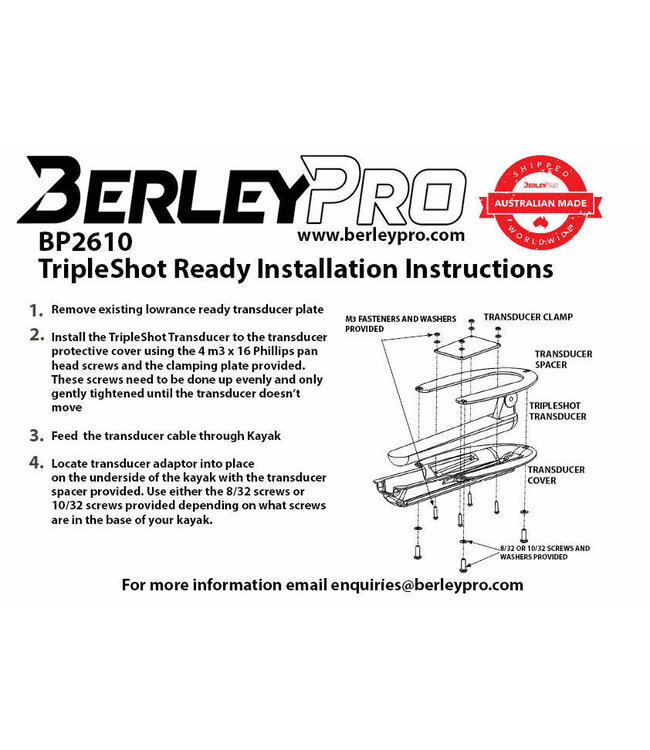 BerleyPro Lowrance TripleShot Transducer Cover