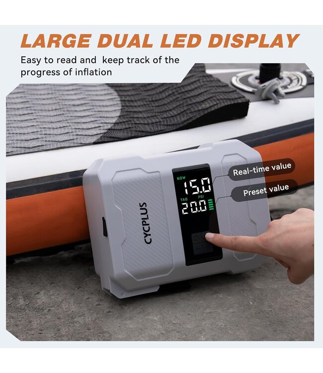 Airbank Volcano Portable Rechargeable Paddleboard Pump - 20 PSI