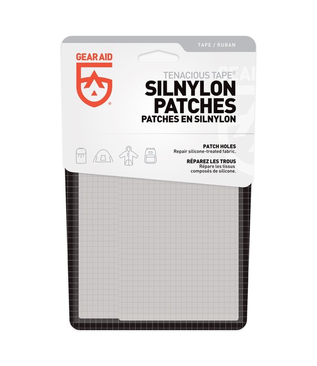 GearAid Tenacious Tape Silnylon Patches Gray 3" x 5
