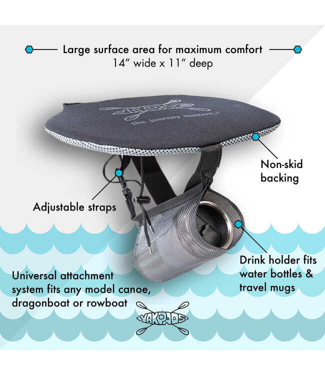 Canoe Seat w/ Water Bottle Holder