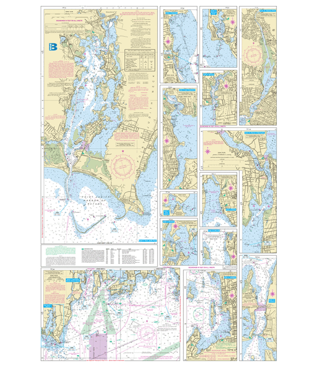 Narragansett Bay, Waterproof Chart