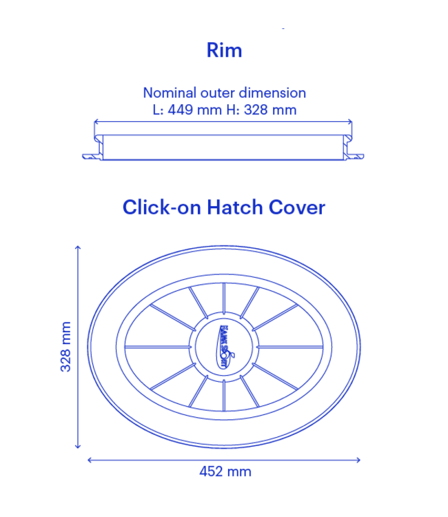 Kajak Sport Click-on Kayak Hatch Cover Oval 42/30