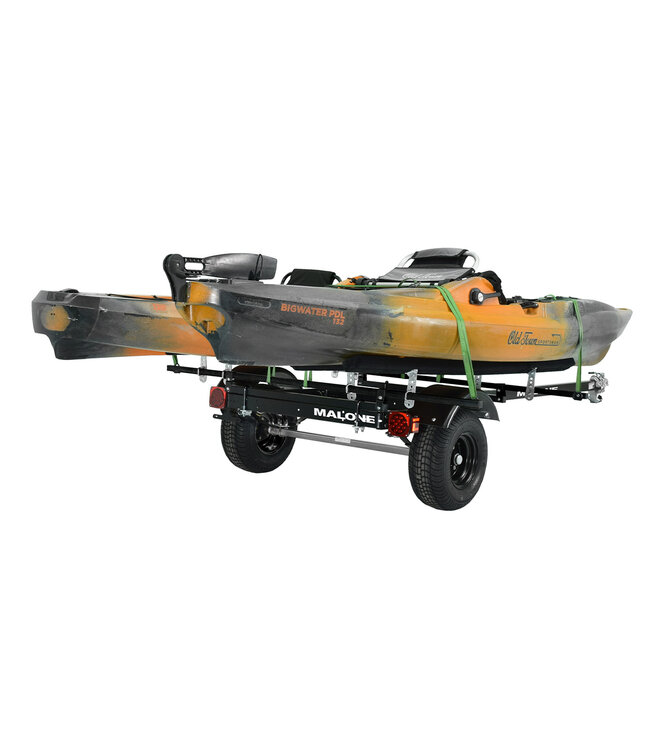 Malone MicroSport Off-Road LowBed 2 Kayak Trailer Pkg (2 Sets Bunks & Spare Tire)