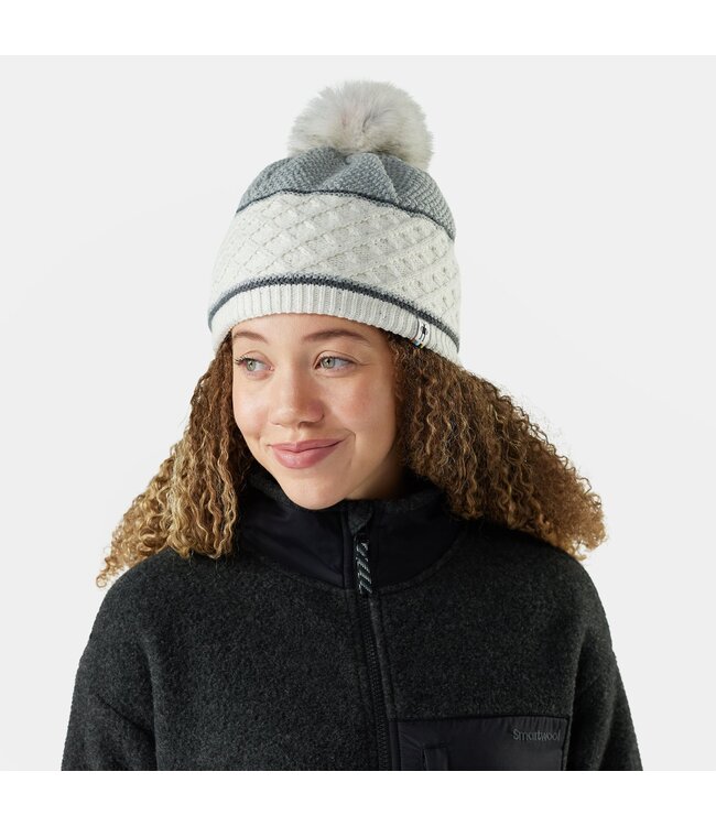 Smartwool Cable Knit Colorblock Pom Beanie