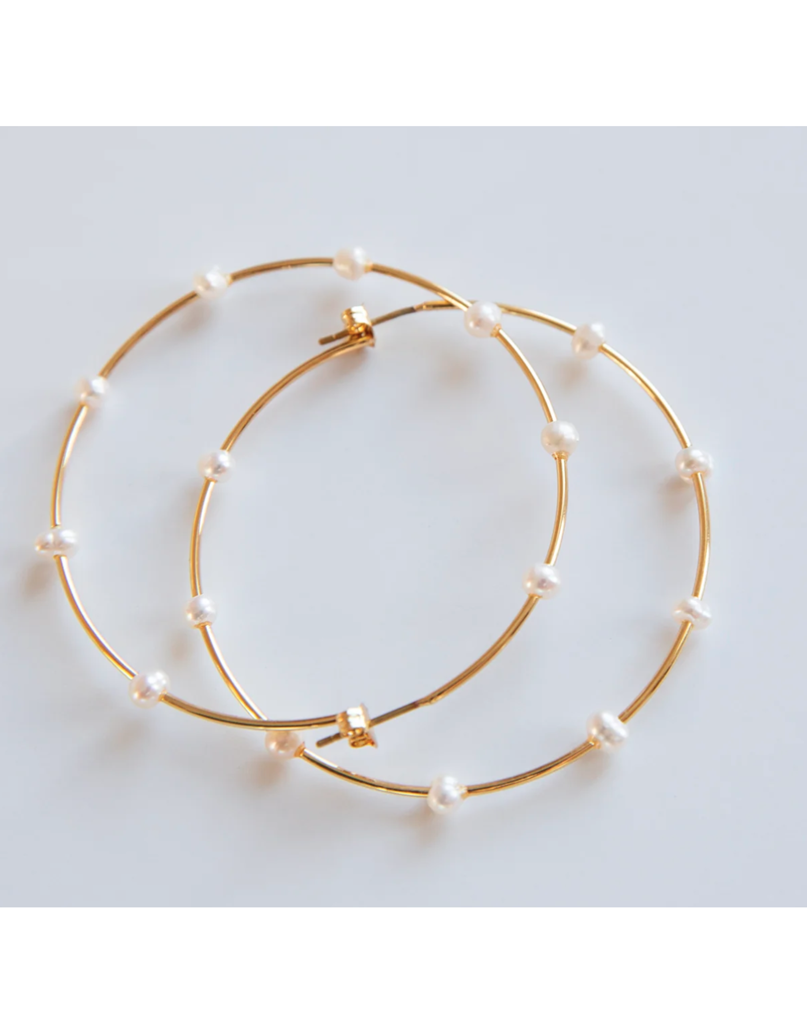 MARLYN SCHIFF MARLYN SCHIFF:: GOLD PLATED NATURAL STONE HOOP