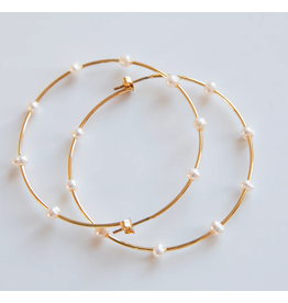 MARLYN SCHIFF MARLYN SCHIFF:: GOLD PLATED NATURAL STONE HOOP