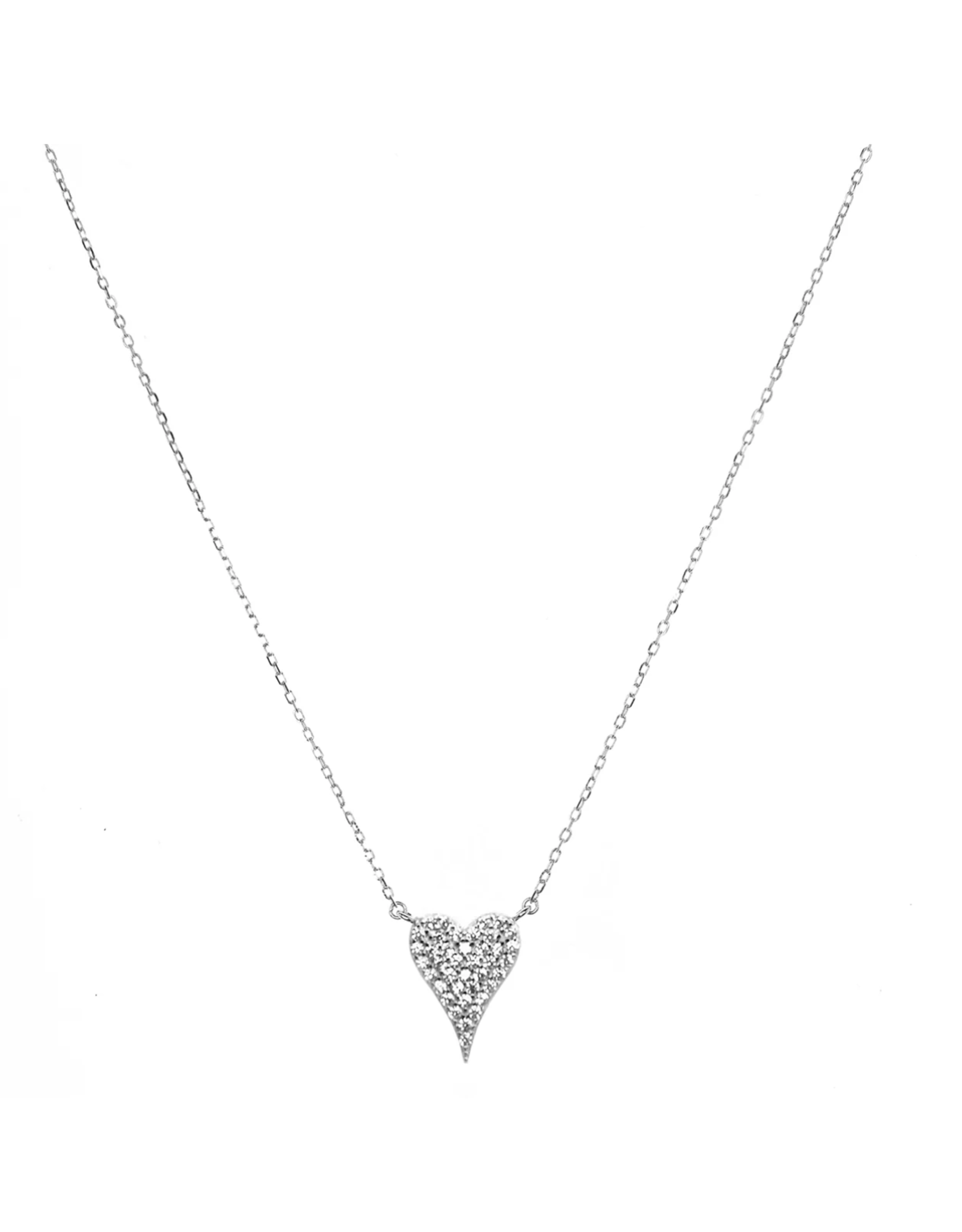 MARLYN SCHIFF MARLYN SCHIFF:: STERLING PAVE HEART NECKLACE